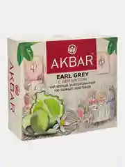Чай черный AKBAR "Earl Grey с бергамотом", 100 пакетиков по 2 г