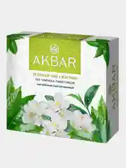Чай зеленый AKBAR с жасмирном, 100 пакетиков по 2 г