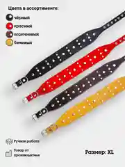 Ошейник "Рыбка со стразами" из натуральной кожи и ватина