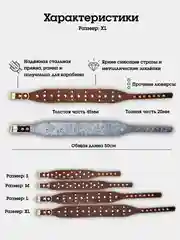 Коричневый ошейник "Рыбка со стразами" из натуральной кожи и ватина