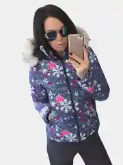 Темно-синий женский зимний утепленный спортивный костюм из плащевки