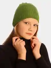 Зеленый шапка бини женская, демисезонная, 4 цвета