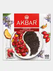 Чай черный AKBAR Яблоко и шиповник, 100 пакетиков по 1,5 г