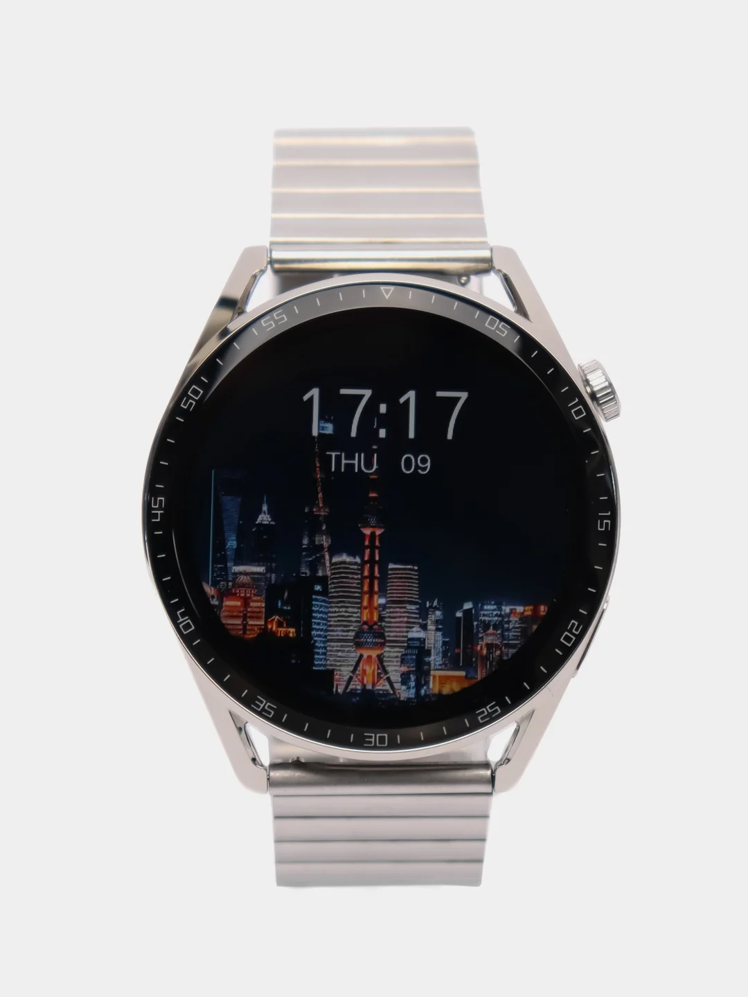Серебряный смарт часы GT4 MAX 2024, круглые