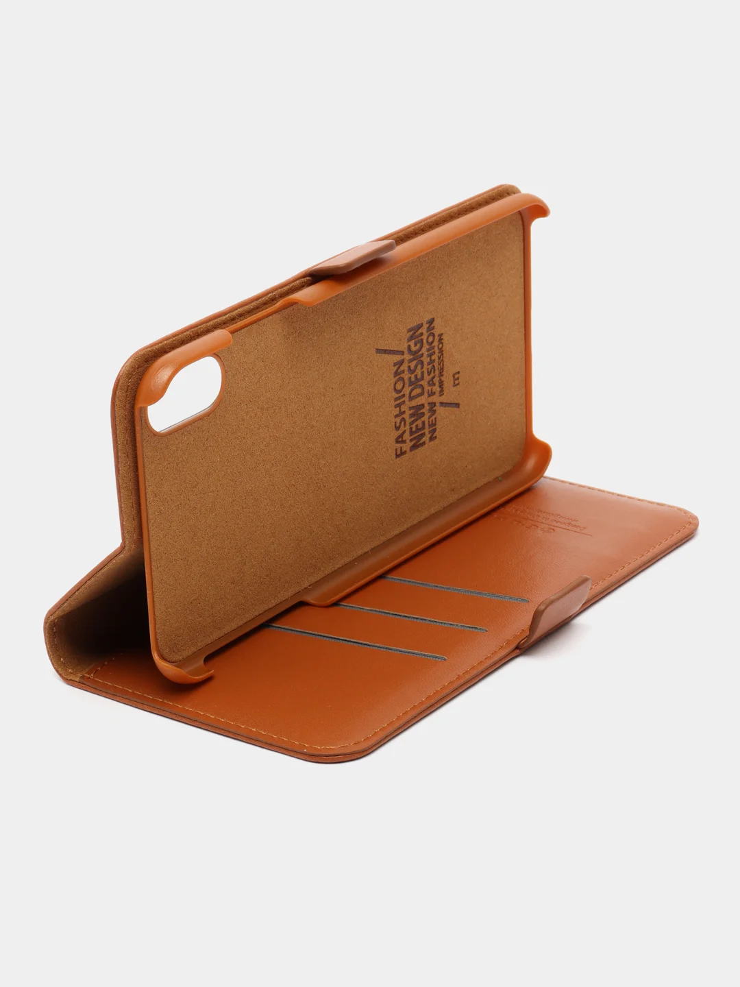 Оранжевый чехол-книжка для iPhone XS Max с визитницей / отделом для карточки G-Case Premium Honour