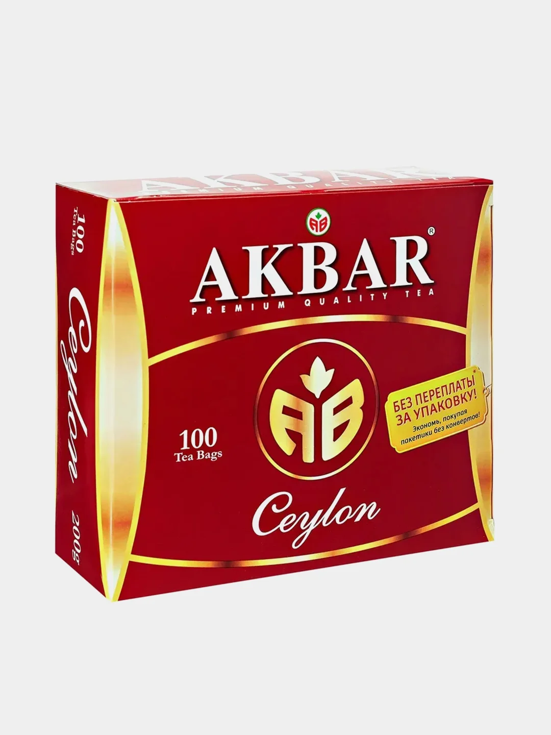Чай черный AKBAR CEYLON, 100 пакетиков по 2 г