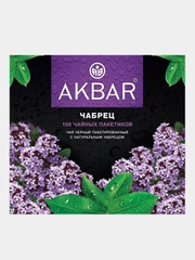 Чай черный AKBAR с чабрецом, 100 пакетиков по 1,5г