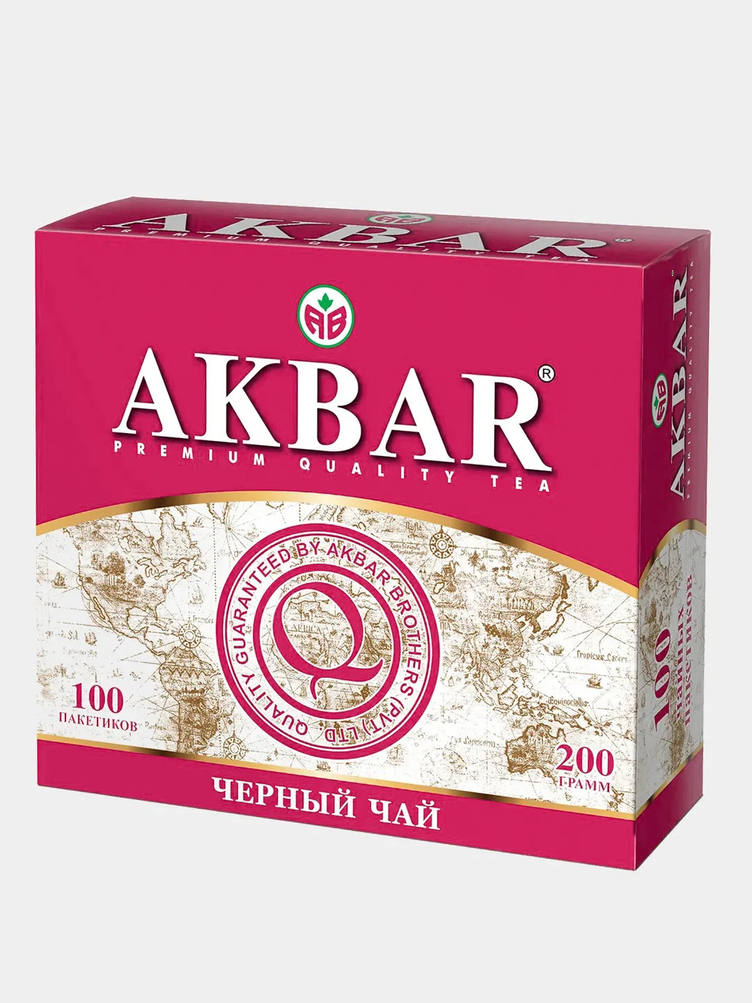 Чай черный AKBAR, 100 пакетиков по 2 г