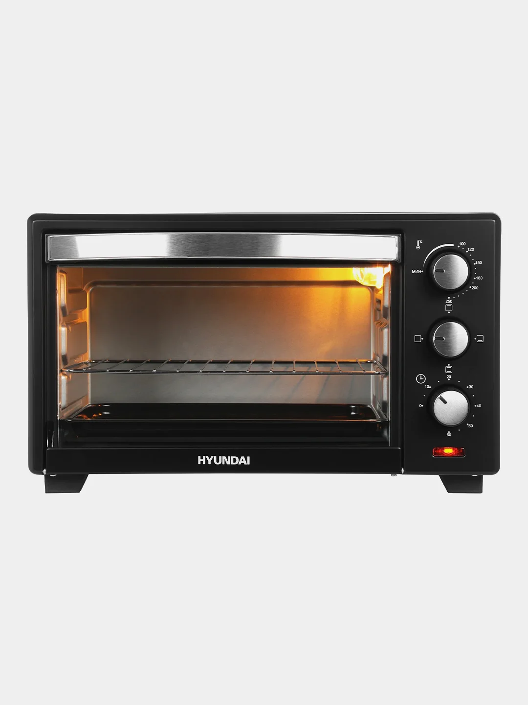 Мини-печь Hyundai MIO-HY090, 20 л, 1380 Вт, черная