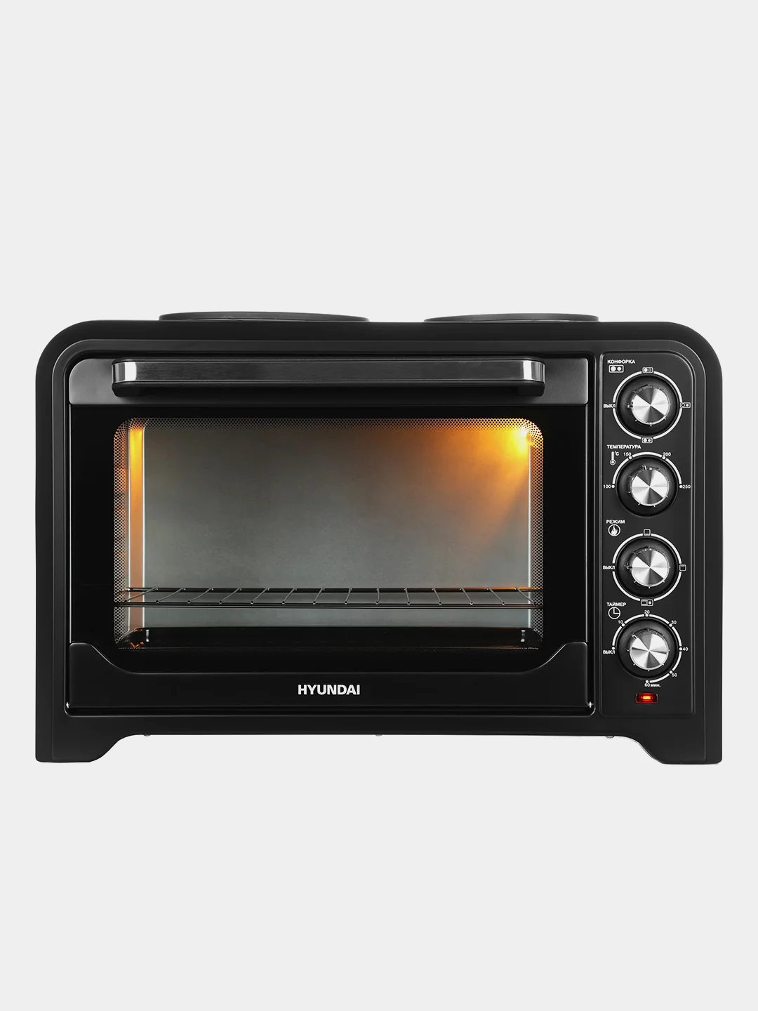 Мини-печь Hyundai MIO-HY098, 42 л, черный, 1600 Вт