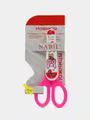 Розовый ножницы канцелярские, в защитном чехле, детские