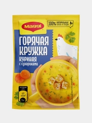 Суп моментального приготовления Maggi "Горячая кружка", с курицей и сухариками, 19 г