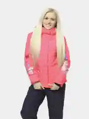 Кораллово-розовый женский зимний утепленный спортивный костюм из плащевки