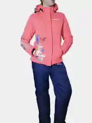 Кораллово-розовый женский зимний утепленный спортивный костюм из плащевки