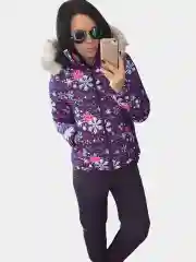 Темно-синий женский зимний утепленный спортивный костюм из плащевки