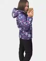 Синий меланж женский зимний утепленный спортивный костюм из плащевки