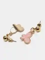 Серьги бабочки висячие розовые из эмали