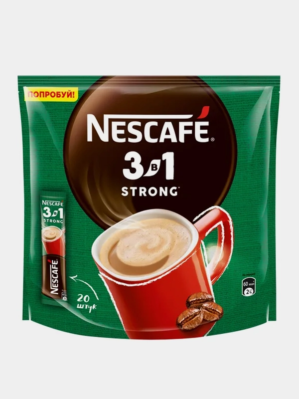 Кофейный напиток NESCAFE 3в1, крепкий 20шт х 14,5г