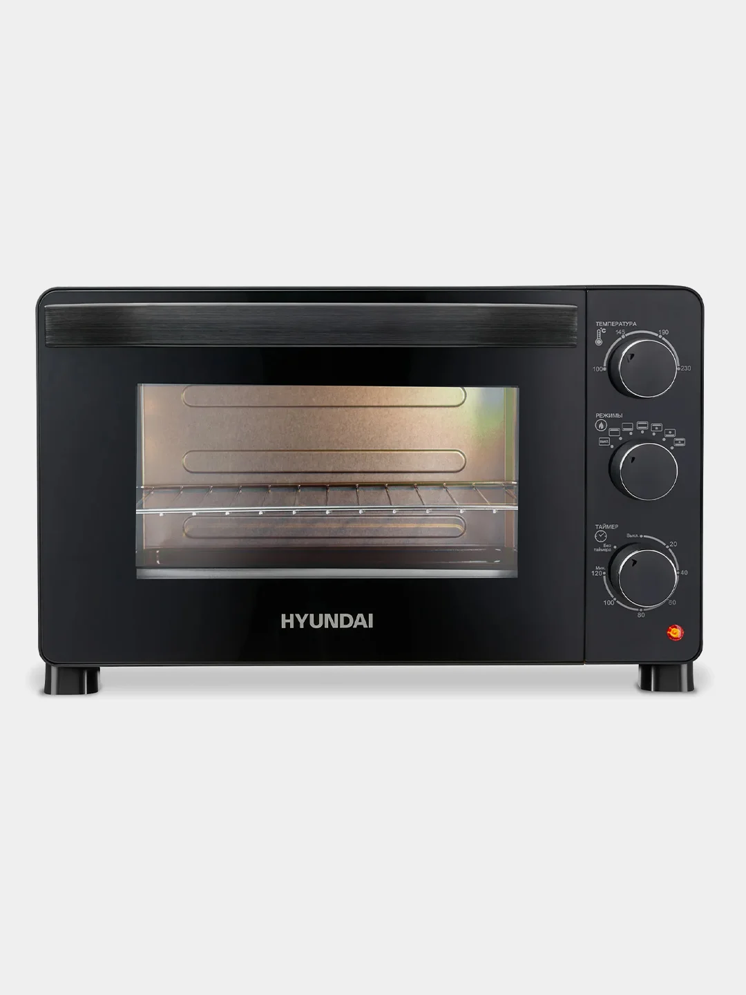 Мини-печь Hyundai MIO-HY080, 23л, 1500Вт, черный