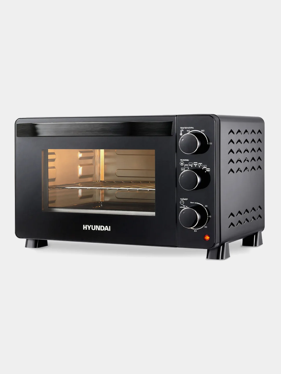 Мини-печь Hyundai MIO-HY080, 23л, 1500Вт, черный