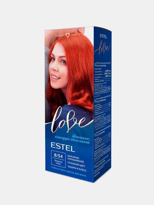 Стойкая крем-краска  для волос ESTEL LOVE "Красная медь", 8/54