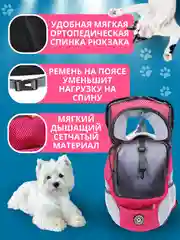 Фуксия рюкзак переноска для собак и кошек, дорожная сумка