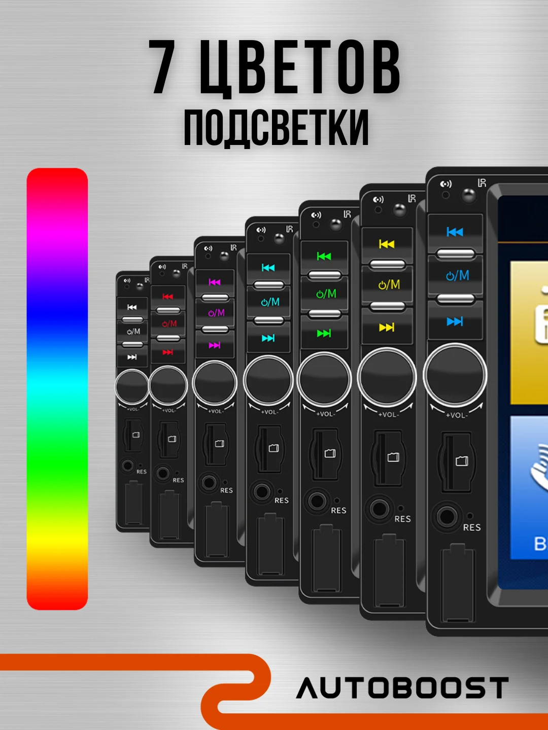 Автомагнитола  7-дюймовый сенсорный экран, 2 din, Bluetooth, USB, AUX