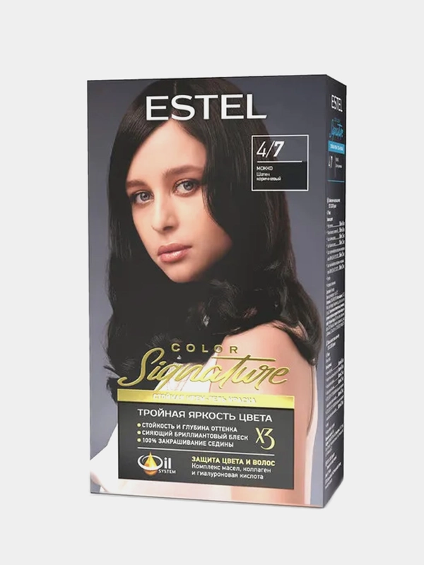 Стойкая крем-гель краска для волос ESTEL COLOR Signature "Мокко", 4/7, 170 мл