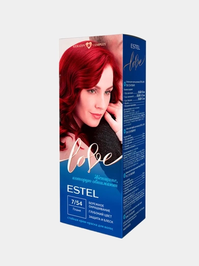 Стойкая крем-краска для волос ESTEL LOVE, "Пламя", 7/54