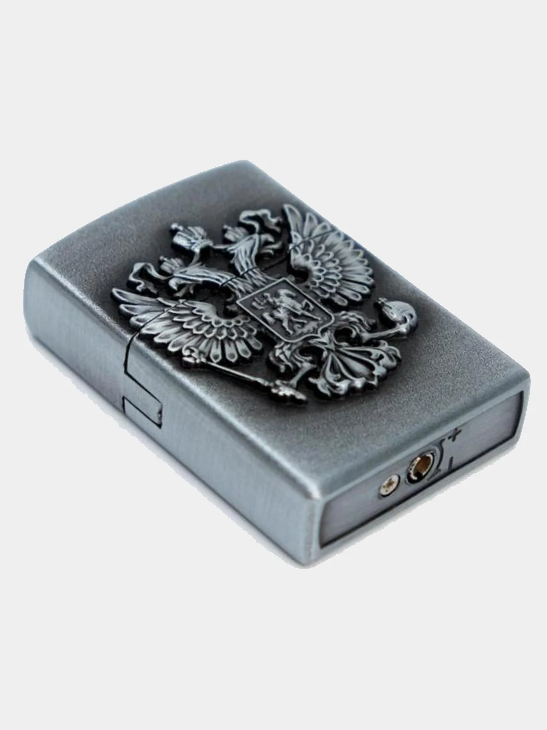 Серый металлик зажигалка бензиновая, газовая, импульсная, USB
