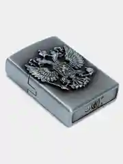 Серый металлик зажигалка бензиновая, газовая, импульсная, USB