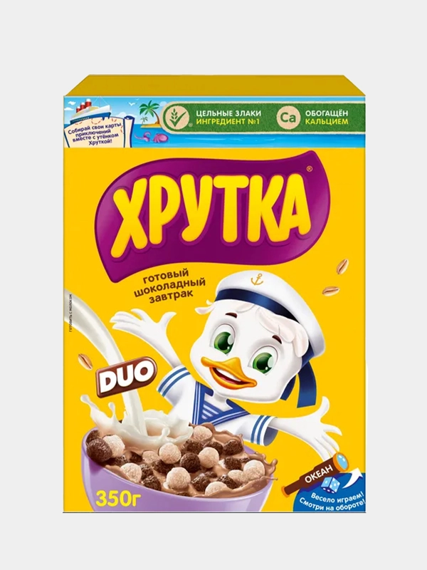 Готовый завтрак Хрутка Duo Шоколадные шарики, обогощенный кальцием, 350г