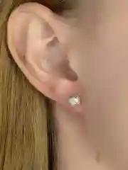 Серебряный серьги-гвоздики Шар металлический фактурный