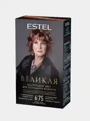 Стойкая крем-краска для седых волос ESTEL "Великая", тёмно-русый, коричнево-красный, 6/75