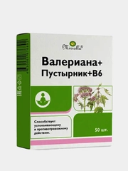 БАД к пище Mirrolla Валериана+Пустырник+B6, 50 таблеток