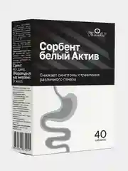 БАД к пище Mirrolla Сорбент белый Актив, 40 таблеток