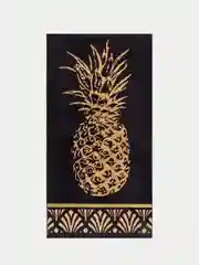 Полотенце махровое банное 70х130 см 100% хлопок 460 гр/м2  черный Cleanelly Fruits  Ананас