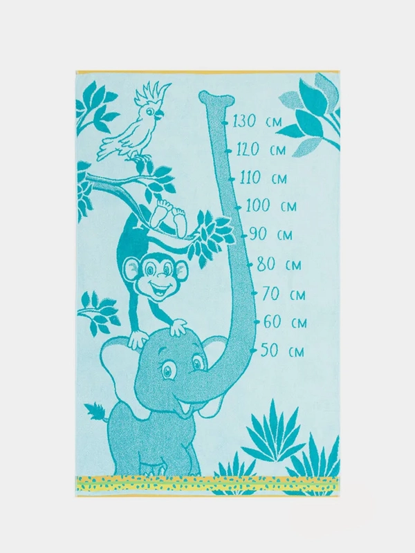 Полотенце детское махровое банное 100х150 см, 100% хлопок 460 гр/м2 Cleanelly Kids Джунгли