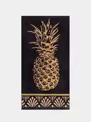 Полотенце махровое банное 50х90 см 100% хлопок 460 гр/м2 черный Cleanelly Fruits  Ананас