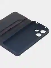 Черный чехол-книжка для Xiaomi Redmi 13 (4G) из высококачественной искусственной кожи