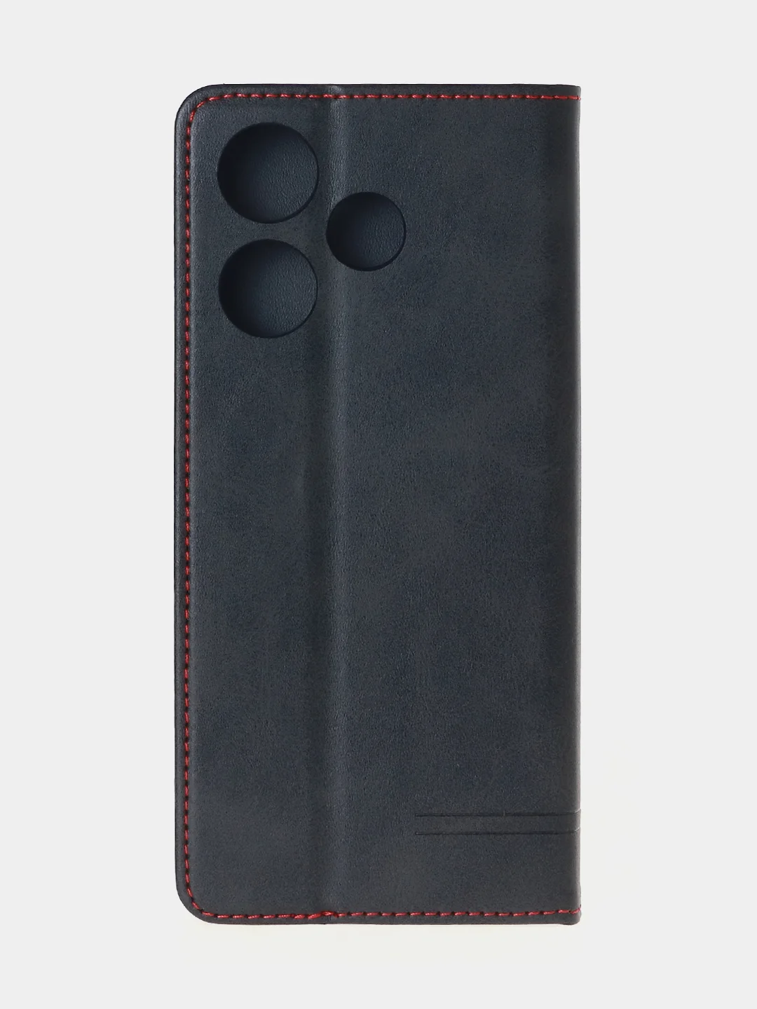 Черный чехол-книжка для Xiaomi Redmi 13 (4G) из высококачественной искусственной кожи
