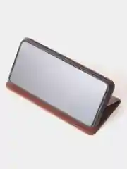 Коричневый чехол-книжка для Xiaomi Redmi 13 (4G) из высококачественной искусственной кожи