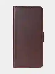 Терракотовый чехол-книжка для Xiaomi Redmi 13 (4G) из высококачественной искусственной кожи