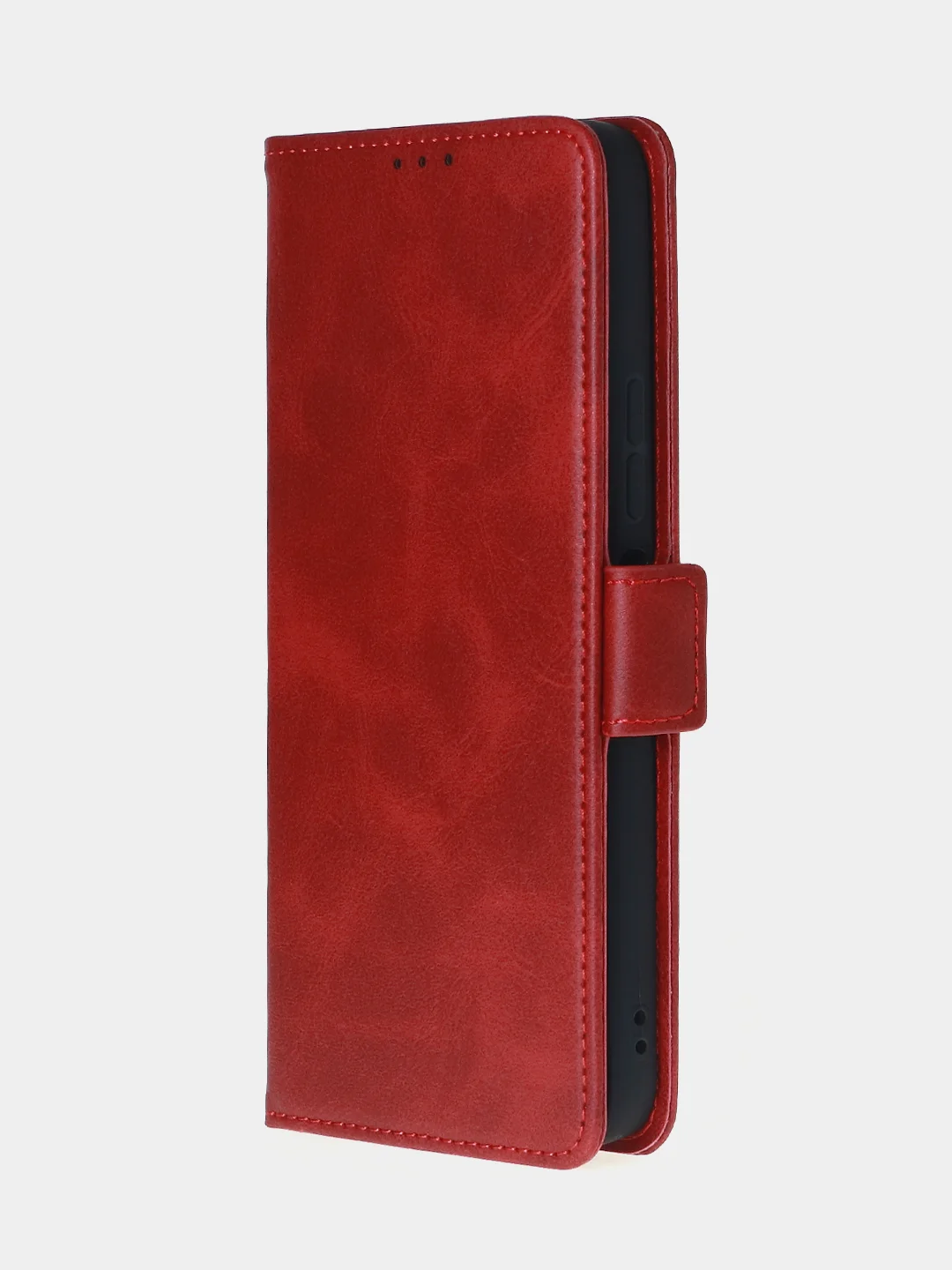 Алый чехол-книжка для Xiaomi Redmi 13 (4G) из высококачественной искусственной кожи