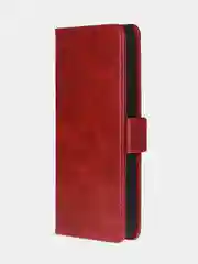 Алый чехол-книжка для Xiaomi Redmi 13 (4G) из высококачественной искусственной кожи