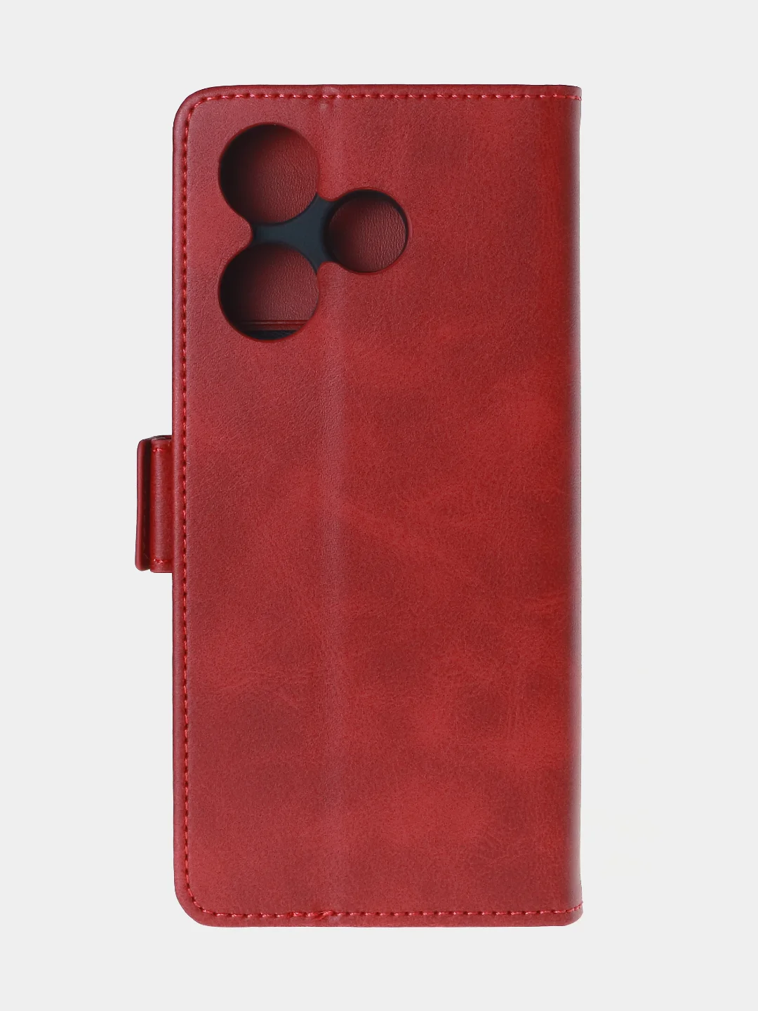 Алый чехол-книжка для Xiaomi Redmi 13 (4G) из высококачественной искусственной кожи