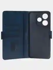 Темно-синий чехол-книжка для Xiaomi Redmi 13 (4G) из высококачественной искусственной кожи