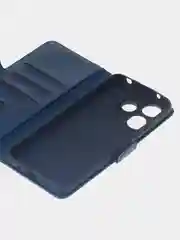 Темно-синий чехол-книжка для Xiaomi Redmi 13 (4G) из высококачественной искусственной кожи