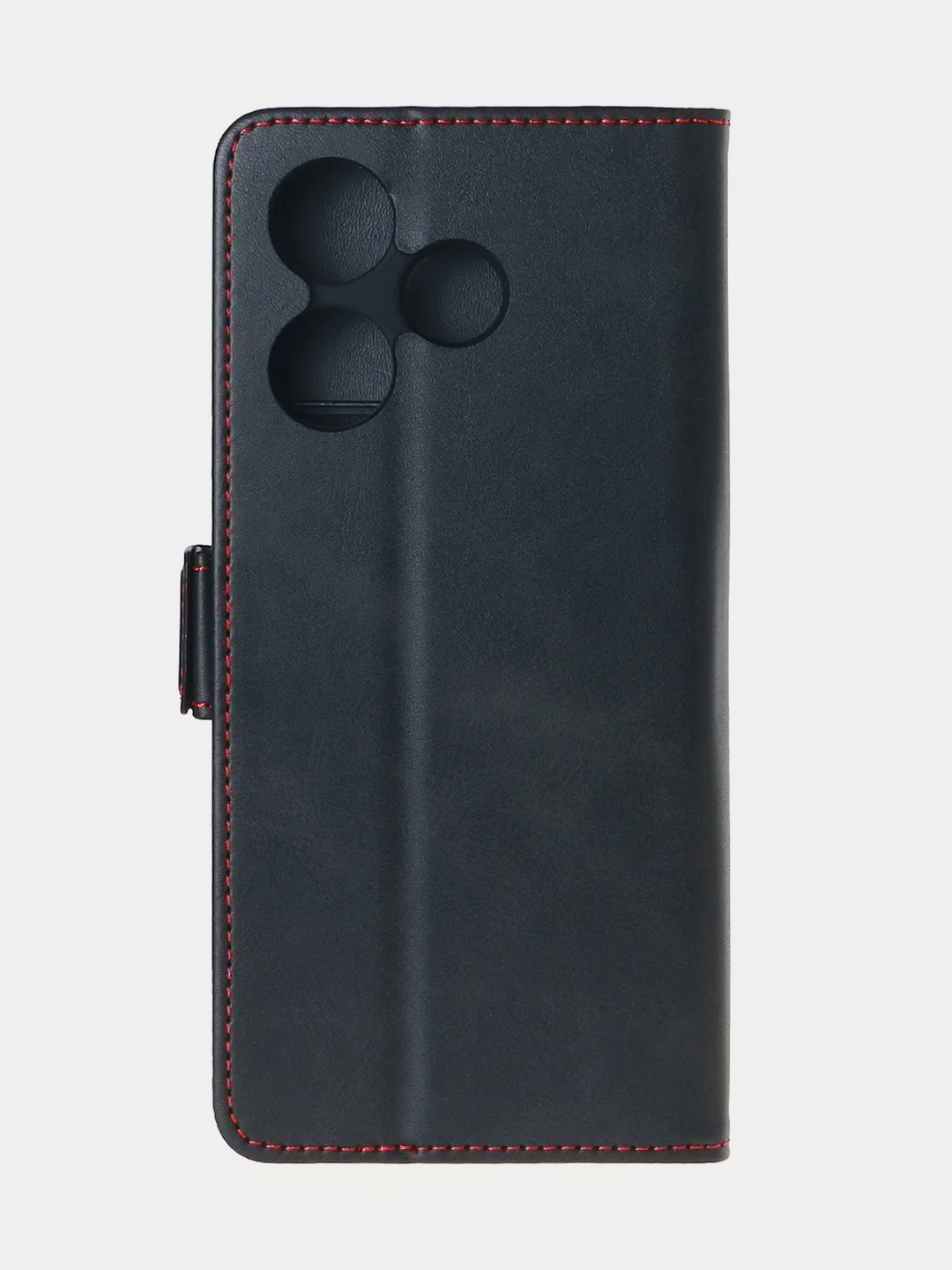 Угольный чехол-книжка для Xiaomi Redmi 13 (4G) из высококачественной искусственной кожи