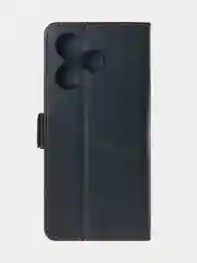 Угольный чехол-книжка для Xiaomi Redmi 13 (4G) из высококачественной искусственной кожи